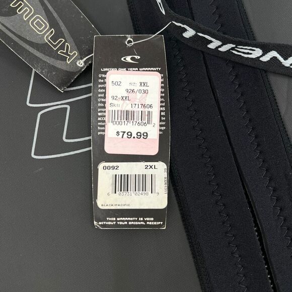 NWT VTG O'Neill Men's Reactor Shorty Short Sleeve Surfing Wetsuit Black/Blue XXL - Picture 8 of 16